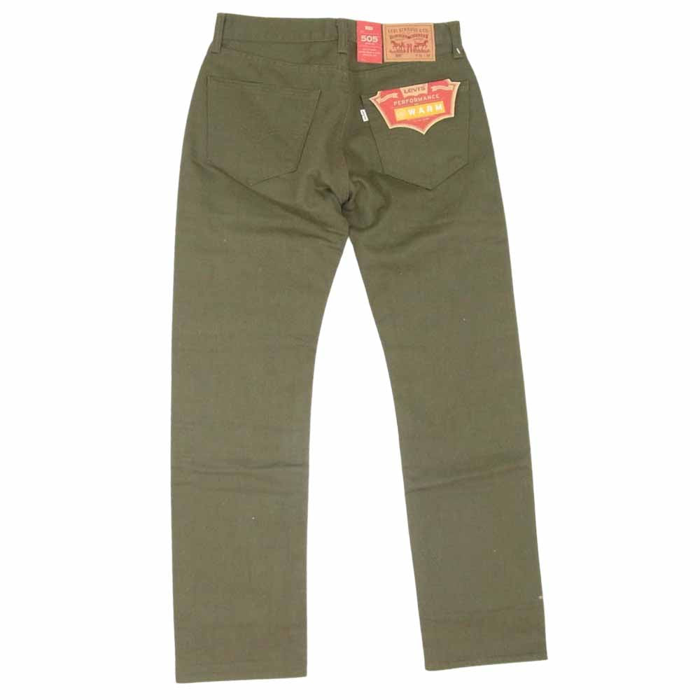 Levi's リーバイス 505 WARM JEANS レギュラ ーフィット ストレート ジーンズ 裏地 フリース カーキ系 31【極上美品】【中古】