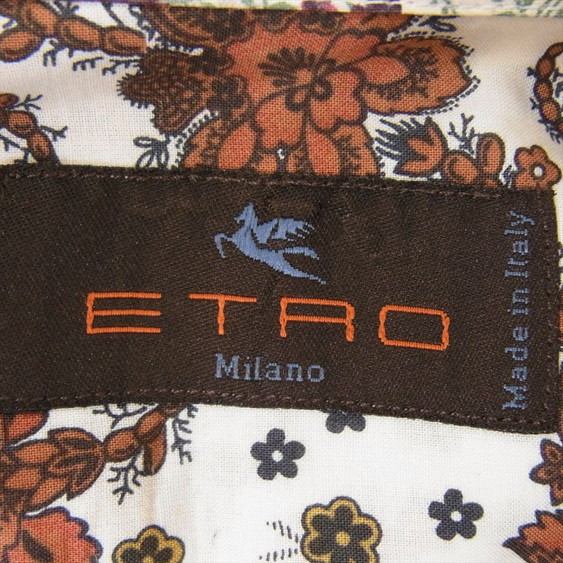 ETRO エトロ イタリア製 コットン 花柄 総柄 ボタニカル ボタンダウン 長袖 シャツ マルチカラー系 サイズ表記無【中古】