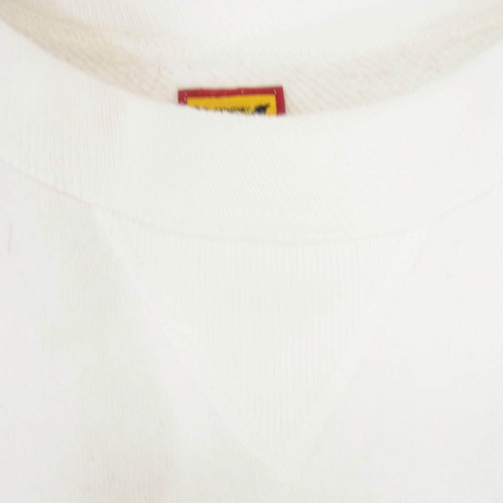 HUMAN MADE ヒューマンメイド 22AW WHITE TIGER TSURIAMI SWEATSHIRT ホワイトタイガー 吊り編み プリント クルーネック 長袖 スウェット ホワイト系 XL【中古】
