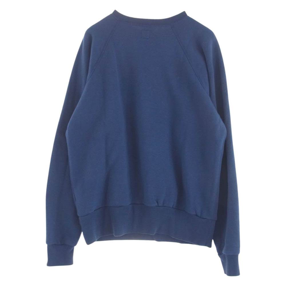 HUMAN MADE ヒューマンメイド RAGLAN CREWNECK SWEATSHIRT ラグラン ハート ロゴ プリント クルーネック 長袖 スウェット ネイビー系 L【中古】