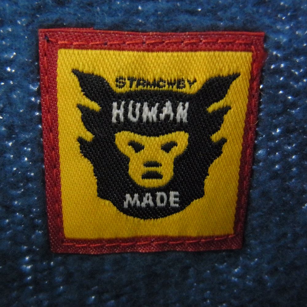 HUMAN MADE ヒューマンメイド RAGLAN CREWNECK SWEATSHIRT ラグラン ハート ロゴ プリント クルーネック 長袖 スウェット ネイビー系 L【中古】