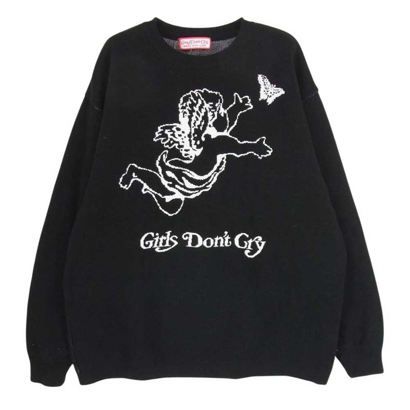 Girls Don't Cry ガールズドントクライ 24SS Angel Knit エンジェル ニット プリント セーター ブラック系 M【中古】