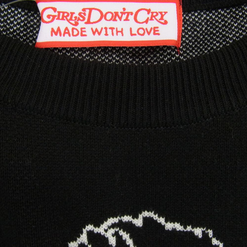 Girls Don't Cry ガールズドントクライ 24SS Angel Knit エンジェル ニット プリント セーター ブラック系 M【中古】