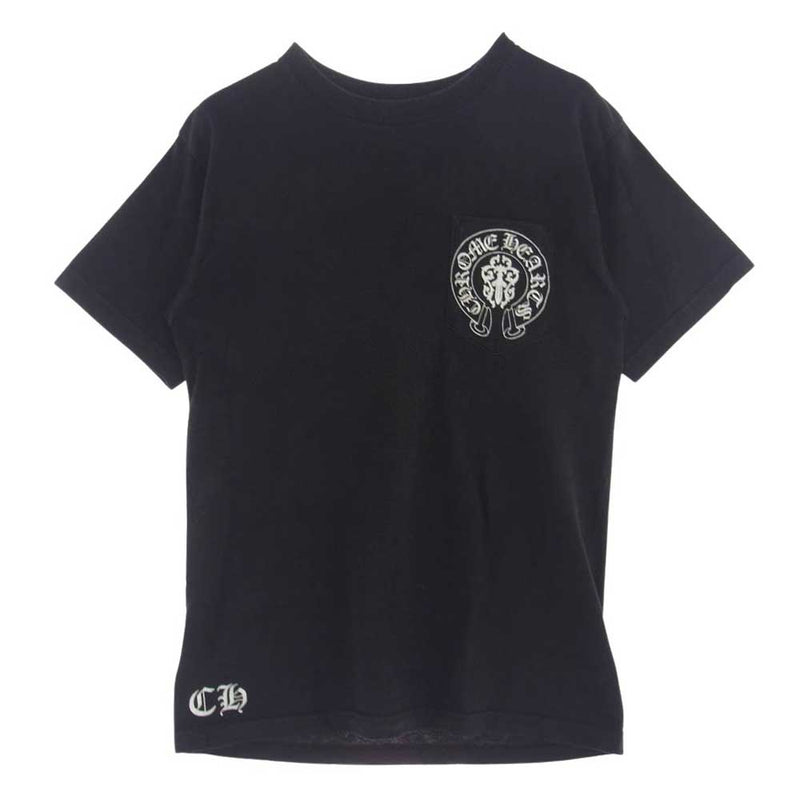 CHROME HEARTS クロムハーツ（原本無） 2212-304-0664 American Flag Tee 星条旗 フラッグ バックプリント ポケット 半袖 Tシャツ ブラック系 M【中古】