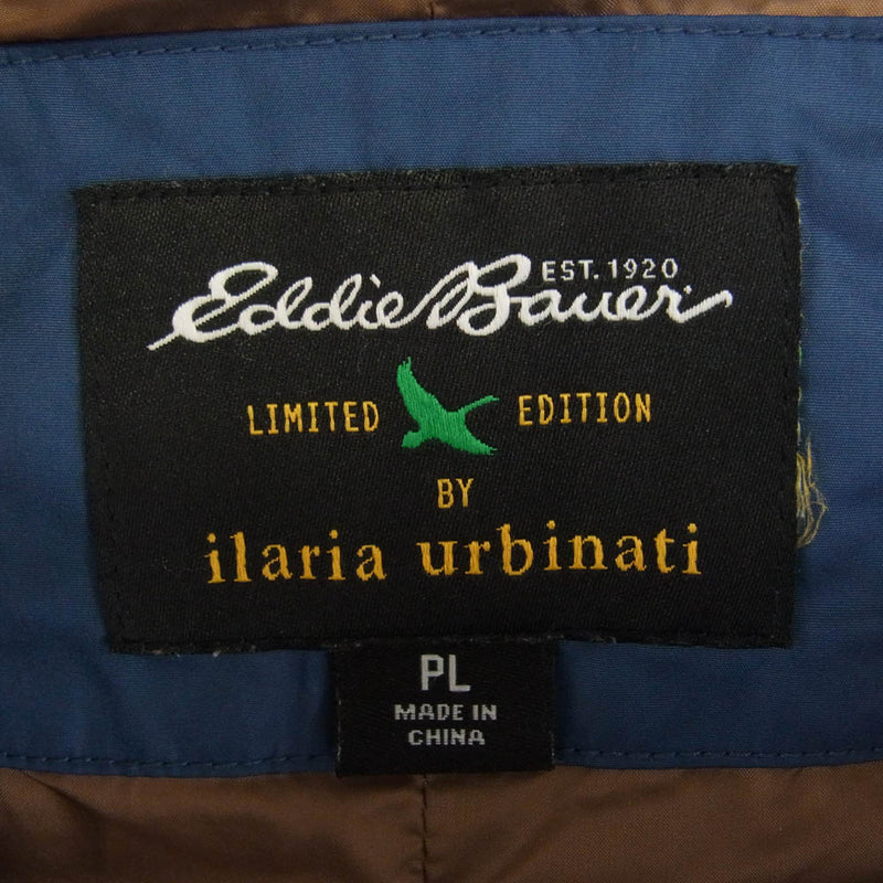 Eddie Bauer エディー・バウアー フェイク ファー フーディ ダウン コート ダウン ジャケット ネイビー系 PL【中古】