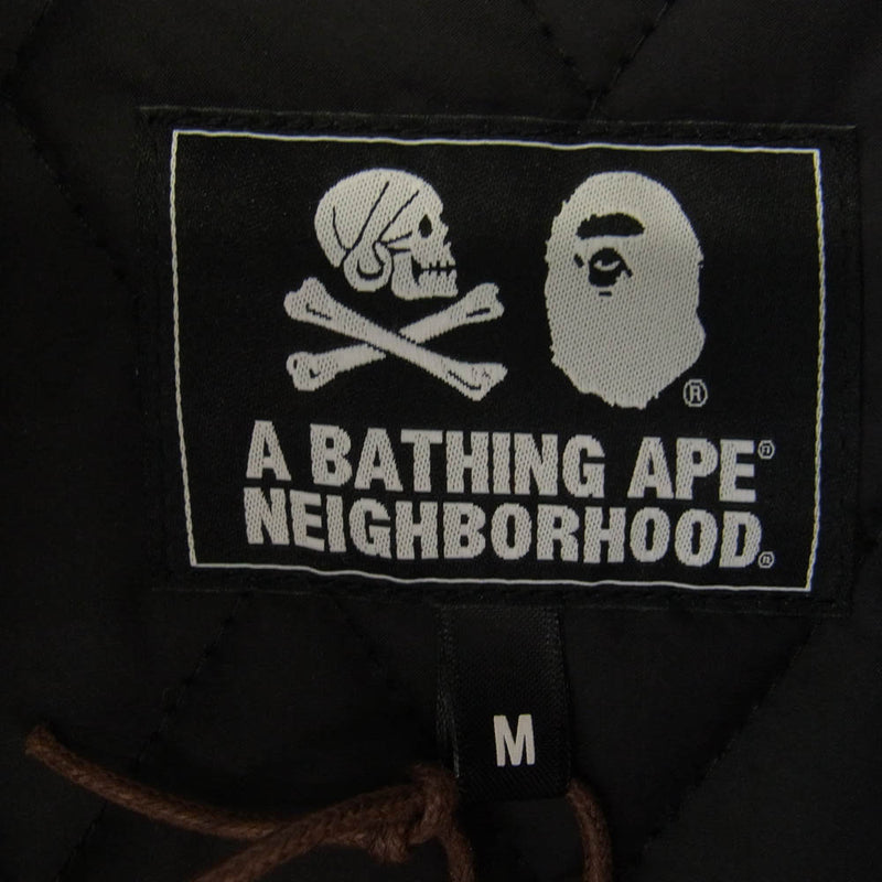 NEIGHBORHOOD ネイバーフッド 23AW 001HJJ221901C × A BATHING APE VARSITY JACKET バーシティ ジャケット スタジャン ブラック系 M【中古】