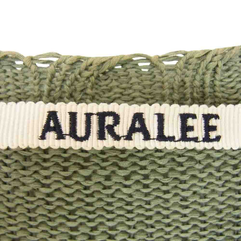 AURALEE オーラリー 19SS A9SP02GM FLAT YARN KNIT P/O フラット ヤーン ニット グリーン系 4【中古】