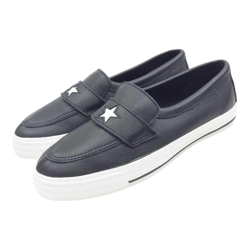 CONVERSE コンバース ADDICT ONE STAR LOAFER アディクト ワンスター レザー ローファー スリッポン スニーカー ブラック系 25.5cm【極上美品】【中古】