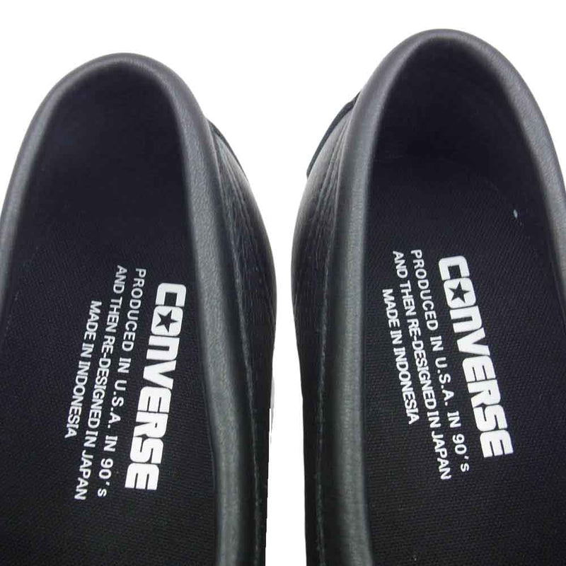 CONVERSE コンバース ADDICT ONE STAR LOAFER アディクト ワンスター レザー ローファー スリッポン スニーカー ブラック系 25.5cm【極上美品】【中古】