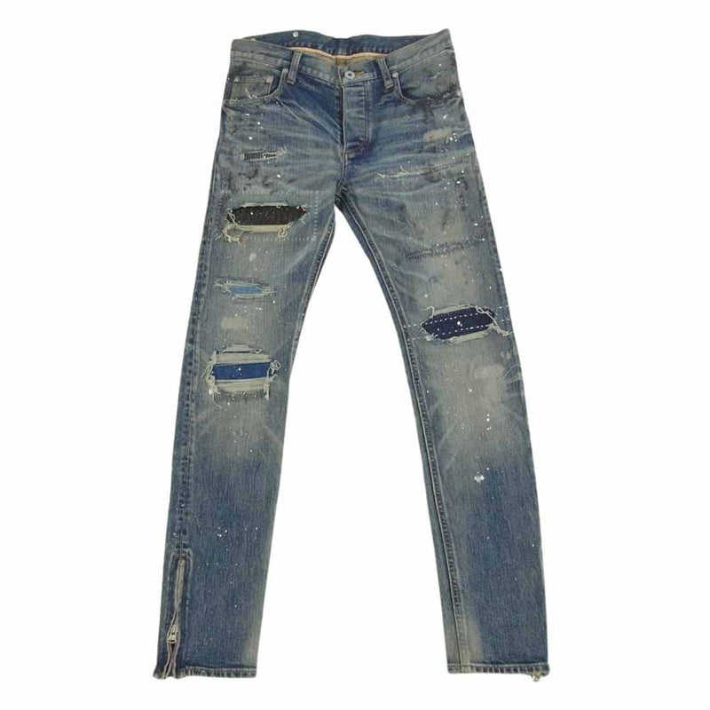 ISAMUKATAYAMA BACKLASH イサムカタヤマバックラッシュ 24SS D-701-KO xx KOSUKE MATSUI THE DENIM STRETCH SELVEDGE DENIM STRAIGHT PANT ストレッチ スキニー デニム パンツ インディゴブルー系 S【美品】【中古】