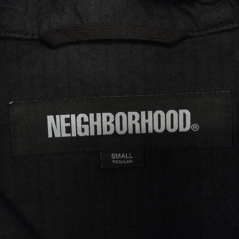 NEIGHBORHOOD ネイバーフッド 242SPNH-JKM03 RIPSTOP SMOCK JACKET ミリタリー ジャケット フード付き ブラック系 S【美品】【中古】