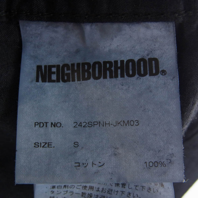 NEIGHBORHOOD ネイバーフッド 242SPNH-JKM03 RIPSTOP SMOCK JACKET ミリタリー ジャケット フード付き ブラック系 S【美品】【中古】