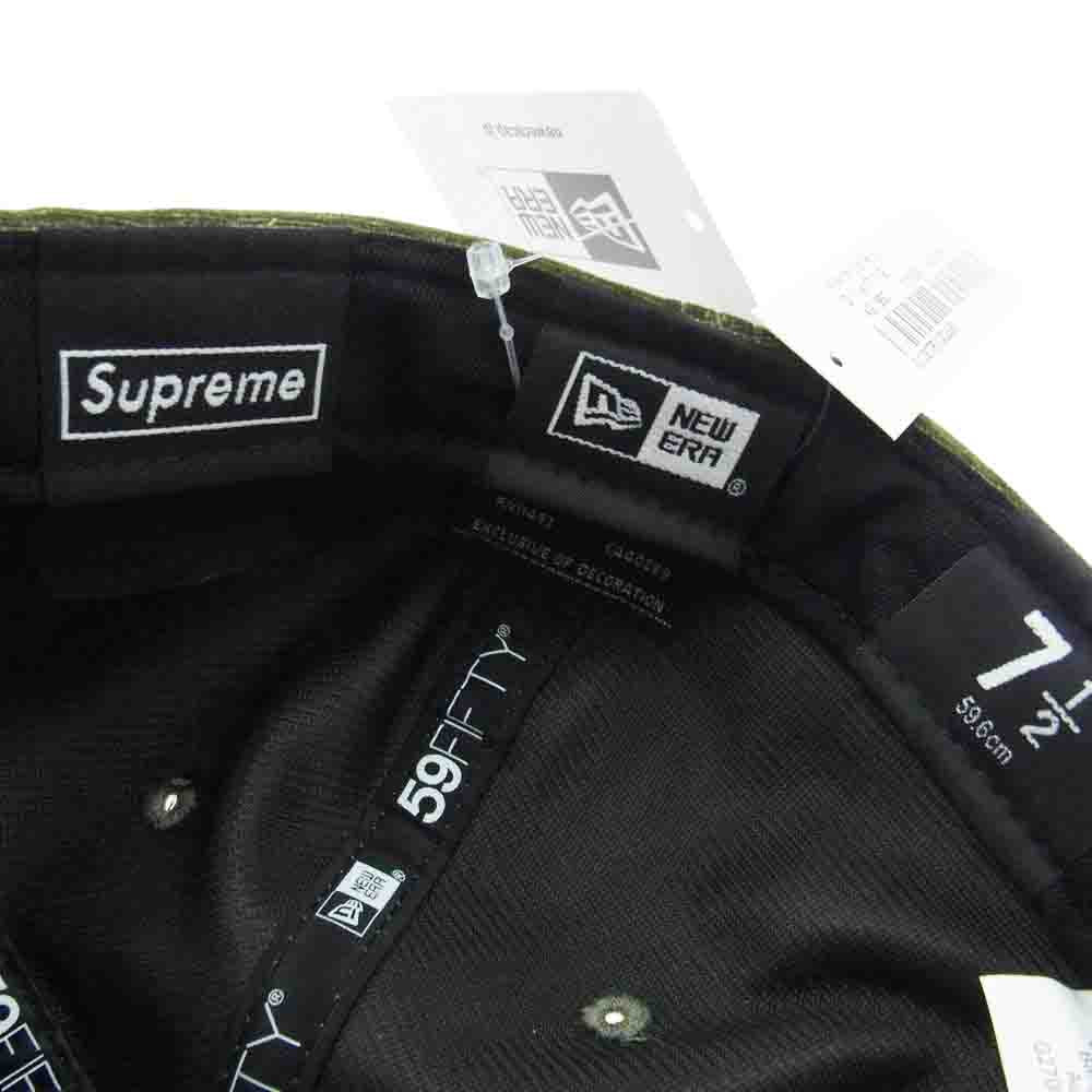 Supreme シュプリーム 22AW Velour Box Logo New Era ニューエラ ベロア ボックスロゴ ベースボール キャップ Olive 59.6cm【中古】