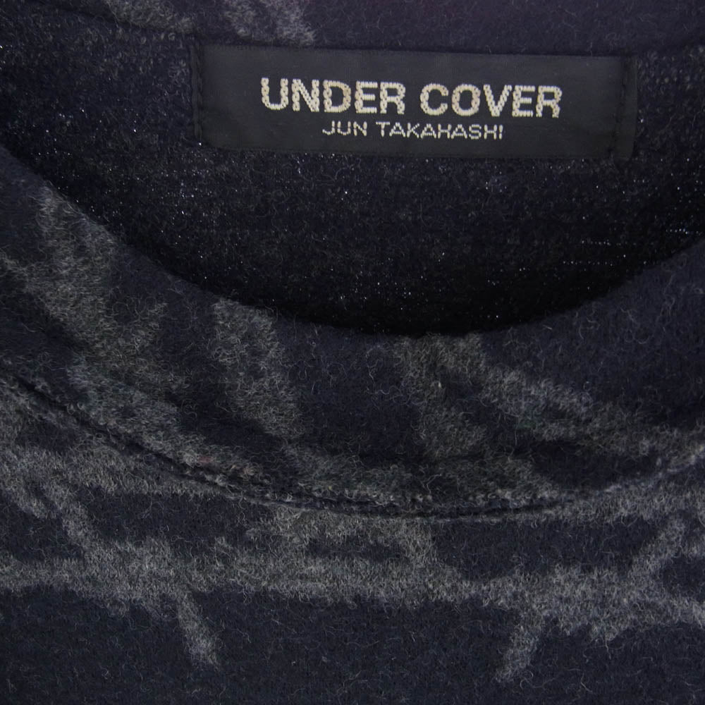 UNDERCOVER アンダーカバー 96AW UC-6W-CS-04 初期 アーカイブ 有刺鉄線 ワイヤー柄  ニット セーター ネイビー系 グレー系【中古】