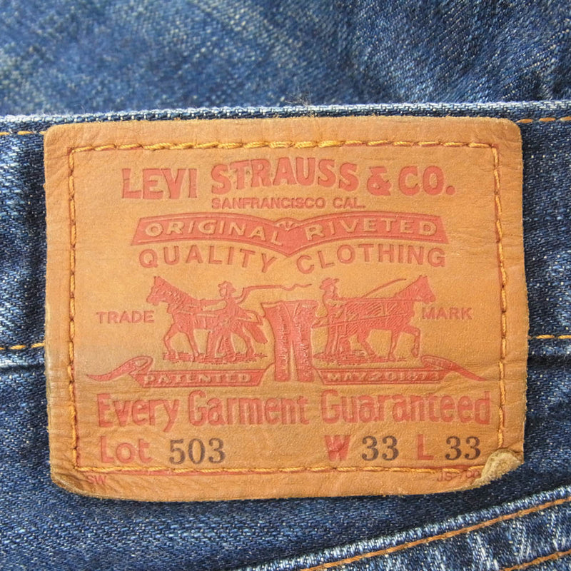 Levi's リーバイス J11468 日本製 503 ストレート デニムパンツ ジーンズ インディゴブルー系 33【中古】