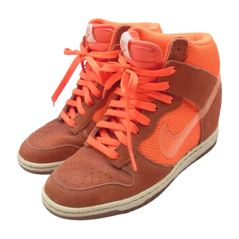 NIKE ナイキ 579763-800 WMNS DUNK SKY HI MESH ウィメンズ ダンク スカイハイ メッシュ スニーカー オレンジ系 22.5cm【中古】