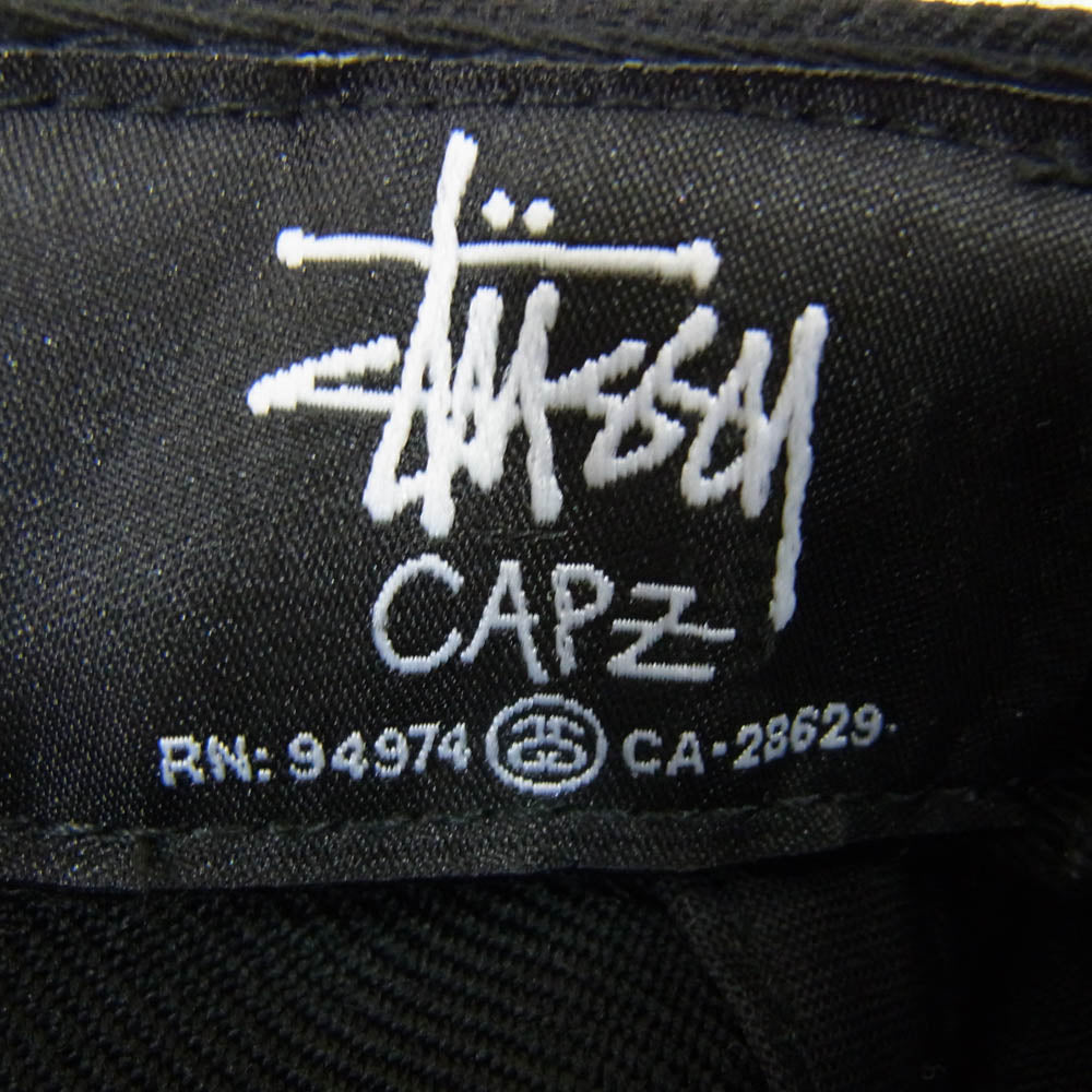 STUSSY ステューシー ロゴ 刺繍 ベースボール キャップ ブラック系【中古】