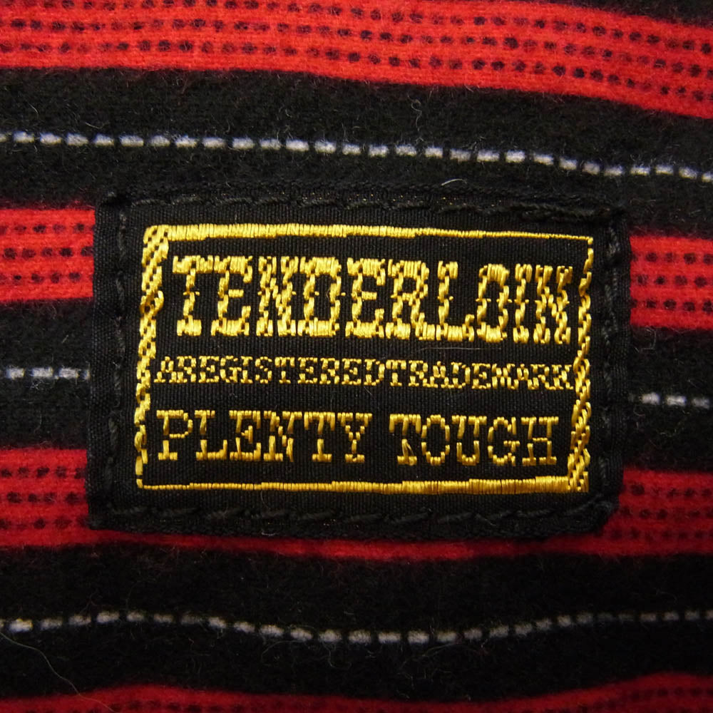 TENDERLOIN テンダーロイン ストライプ フランネル シャツ ネルシャツ 長袖 レッド系 M【中古】