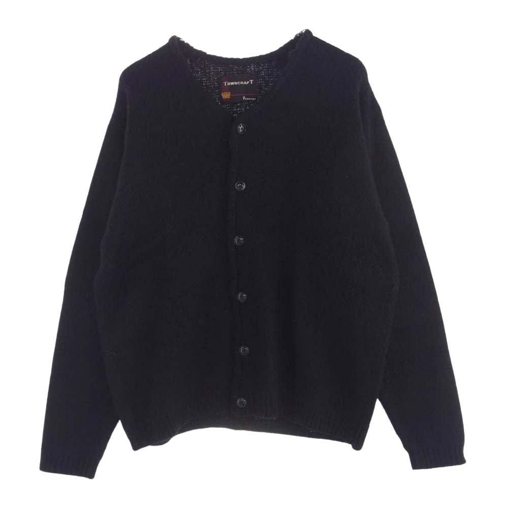 TOWNCRAFT タウンクラフト モヘア ニット カーディガン ブラック系 M【中古】