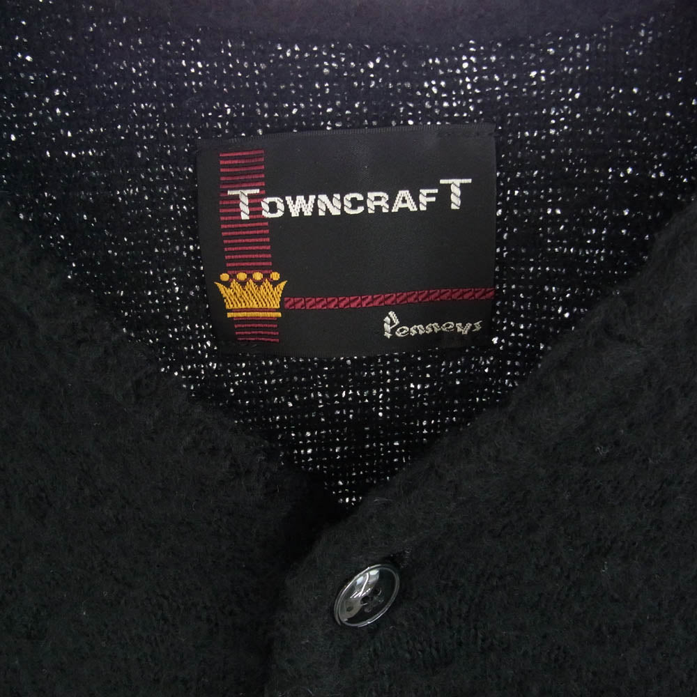 TOWNCRAFT タウンクラフト モヘア ニット カーディガン ブラック系 M【中古】