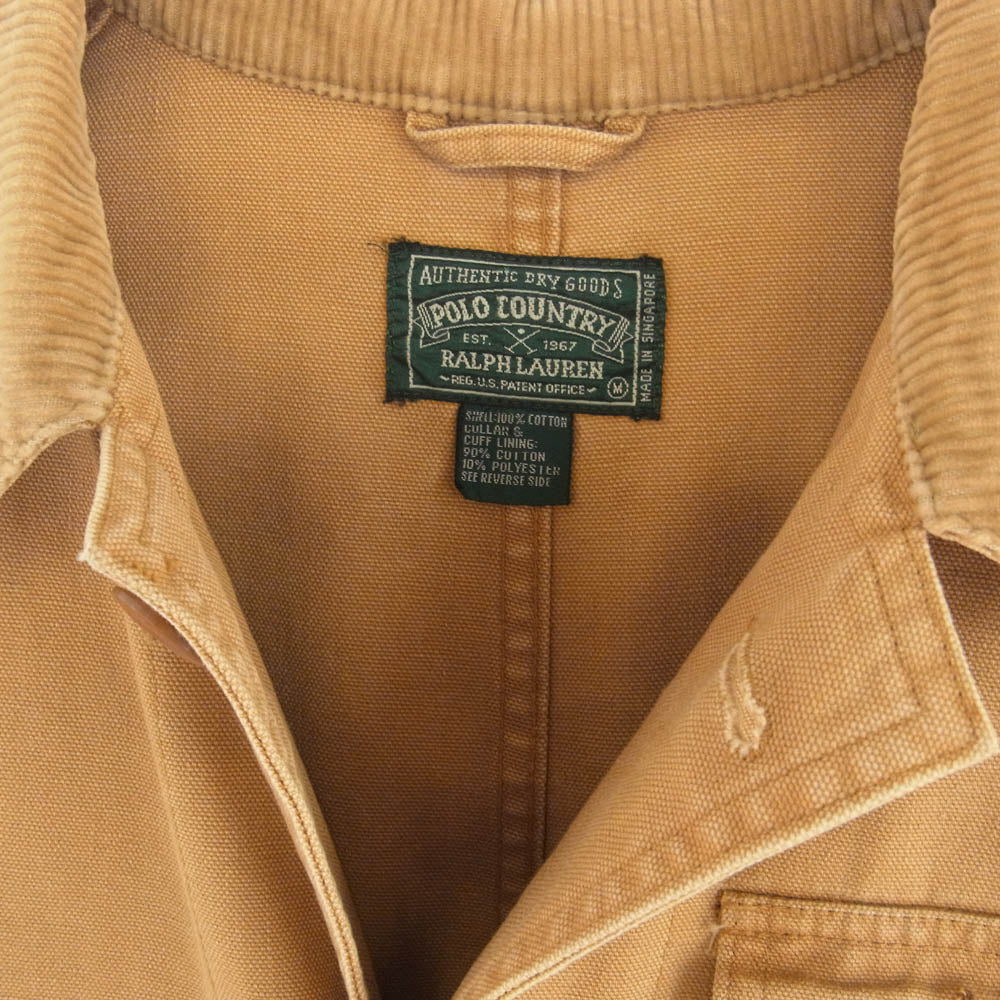 POLO RALPH LAUREN ポロ・ラルフローレン polo country ポロ カントリー ダック生地 襟コーデュロイ ハンティングコート ライトブラウン系 M【中古】