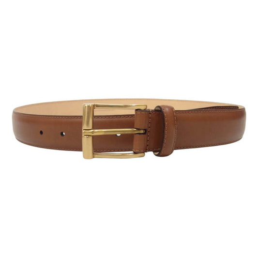 CROCKETT&JONES クロケットアンドジョーンズ スムース レザー ベルト ブラウン系 32【美品】【中古】