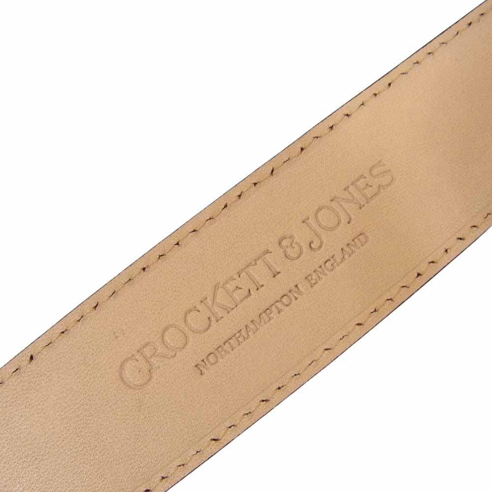 CROCKETT&JONES クロケットアンドジョーンズ スムース レザー ベルト ブラウン系 32【美品】【中古】