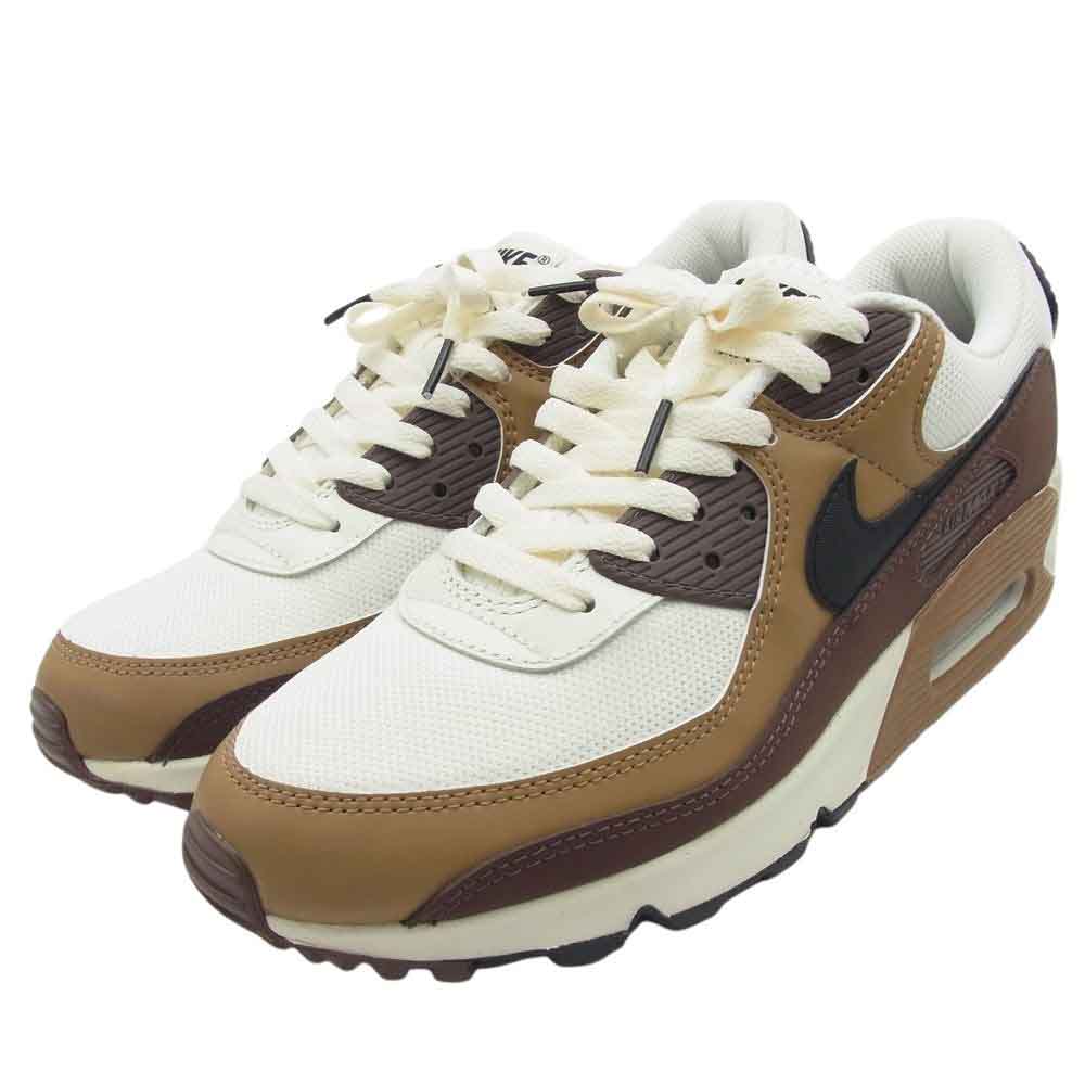 NIKE ナイキ DB0625-200 AIR MAX 90 DARK DRIFTWOOD エアマックス 90 ダークドリフトウッド レザー ローカット スニーカー オフホワイト系 ブラウン系 28cm【美品】【中古】