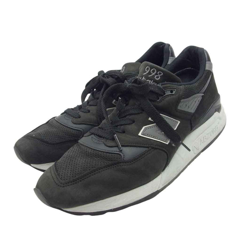 NEW BALANCE ニューバランス M998DPHO レザー ローカット スニーカー ブラック系 28.5㎝【中古】