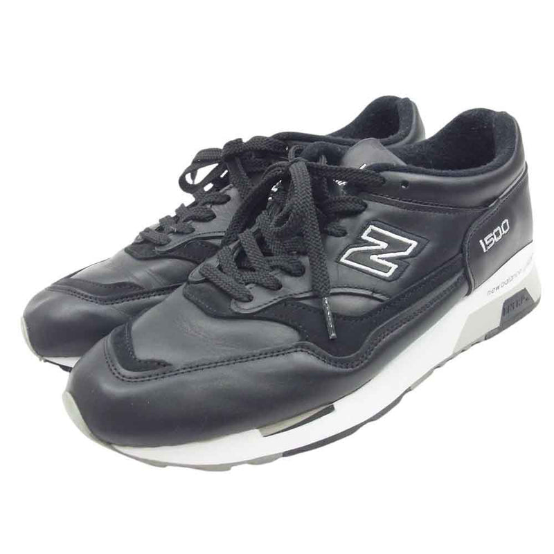 NEW BALANCE ニューバランス M1500BK オールレザー ローカット スニーカー ブラック系 28.5㎝【中古】