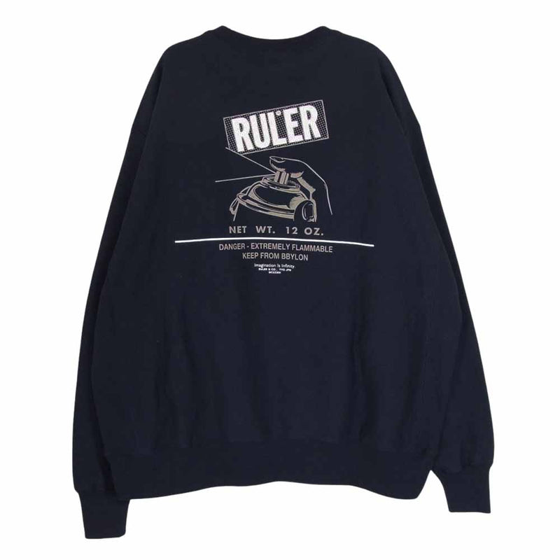 RULER ルーラー × CHAMPION チャンピオン COLLEGE CP REVERSEWEAVE 12OZ. SWEATSHIRT リバースウィーブ  スウェット シャツ ネイビー系 XL【美品】【中古】