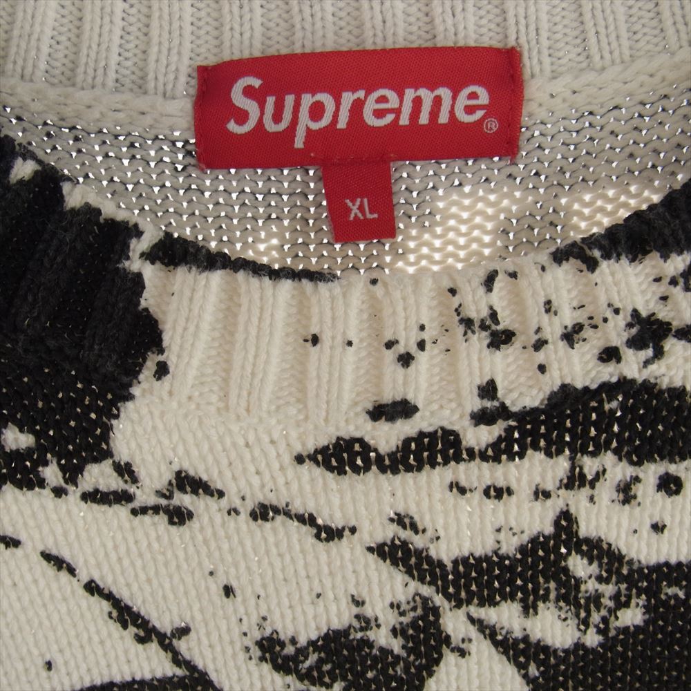 Supreme シュプリーム 19AW Is Love Sweater ラブ セーター 総柄 ニット ブラック系 ホワイト系 XL【中古】