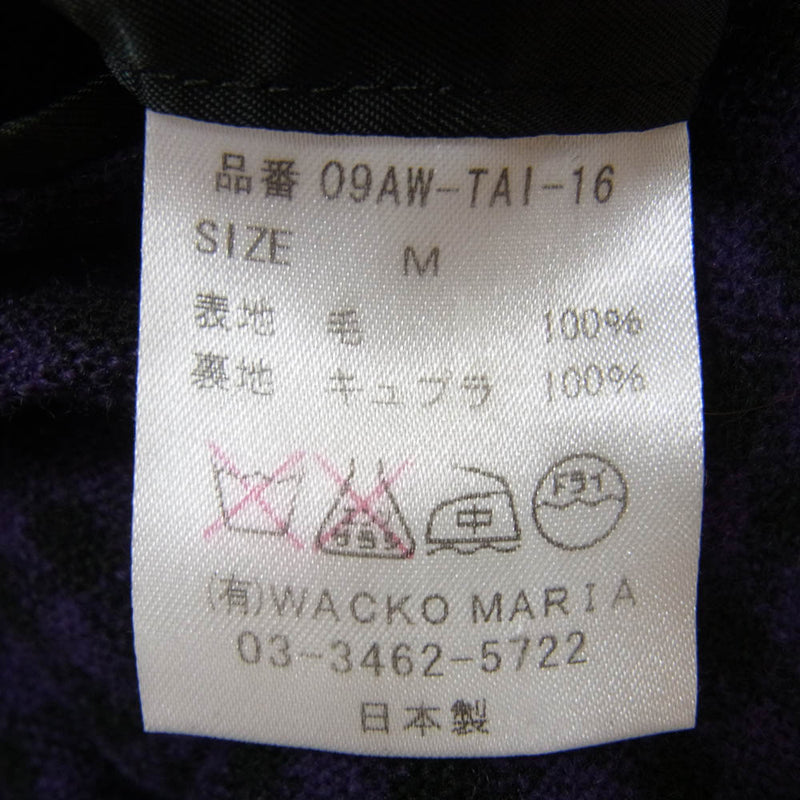 WACKO MARIA ワコマリア 09aw 09AW-TAI-16 チェック テーラード ウール ジャケット パープル系 M【中古】