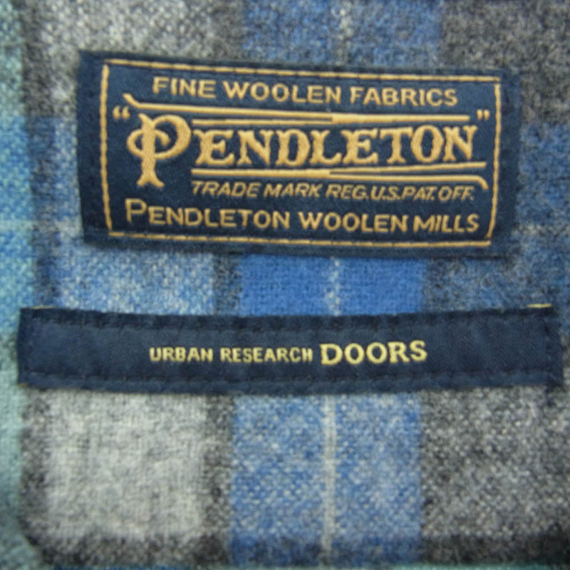 PENDLETON ペンドルトン DR77-13Y007 × URBAN RESEARCH DOORS アーバンリサーチ チェック ウール シャツ 長袖 ブルー系 38【中古】