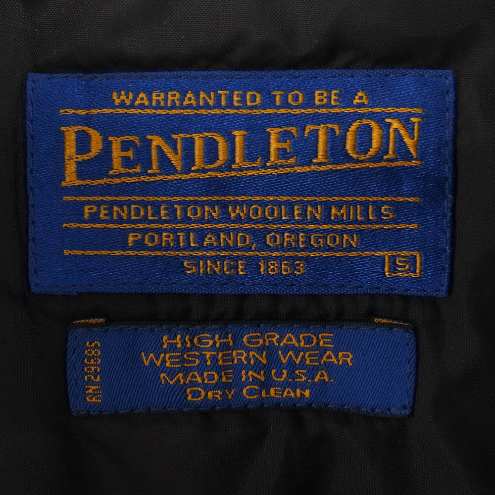 PENDLETON ペンドルトン 2001W28 マルチボーダー ウール コート ジャケット ブラック系 S【中古】