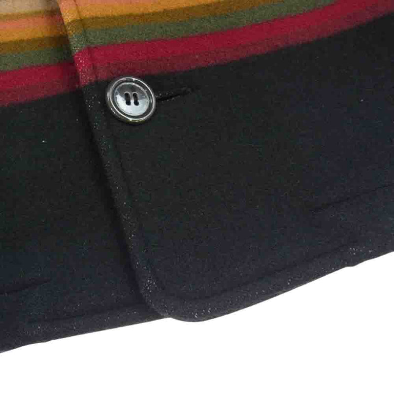 PENDLETON ペンドルトン 2001W28 マルチボーダー ウール コート ジャケット ブラック系 S【中古】