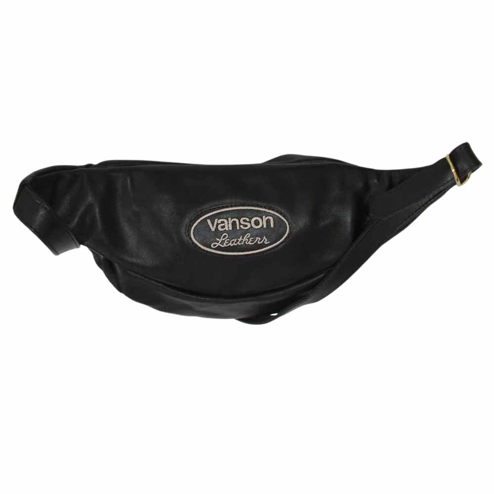 VANSON バンソン BACKDROP バックドロップ 別注 ファニーパック クロスボーン ウエスト ポーチ ブラック系【中古】
