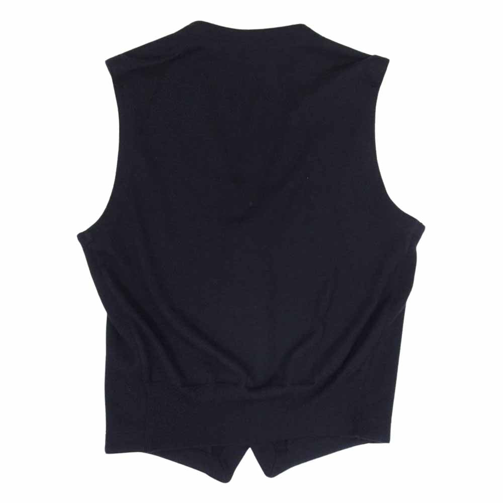 グランサッソ イタリア製 ニット ウール ジレ ベスト ネイビー系 46【中古】