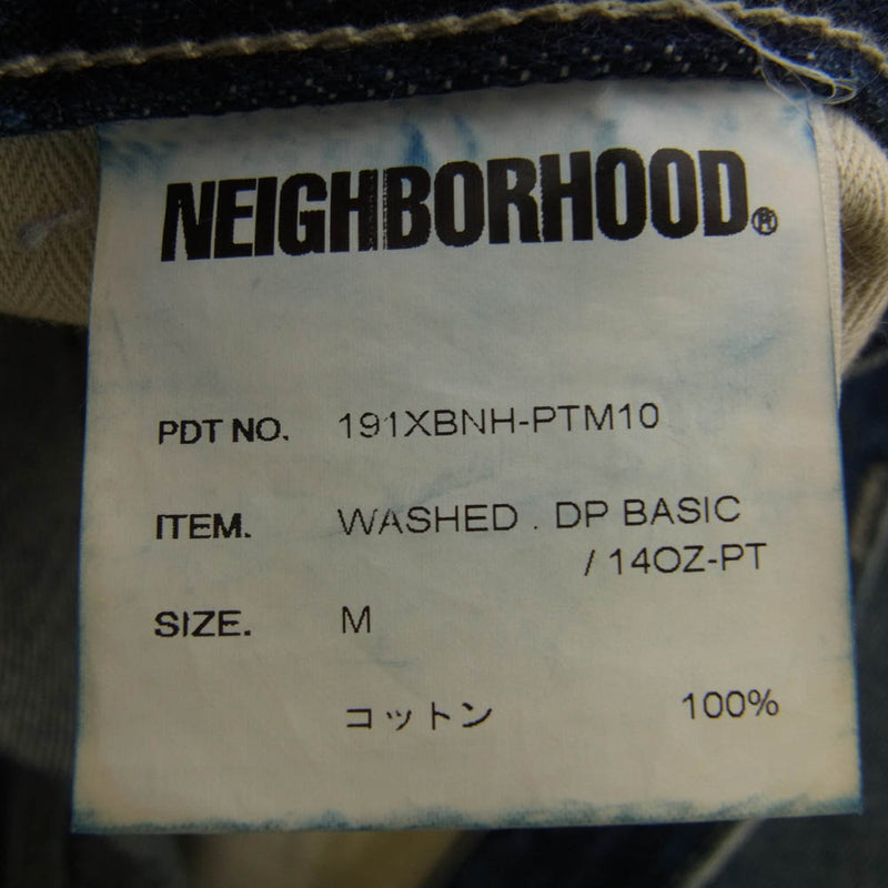 NEIGHBORHOOD ネイバーフッド 191XBNH-PTM10 WASHED DP BASIC ウォッシュド デニム パンツ ストレート 赤耳 インディゴブルー系 M【中古】