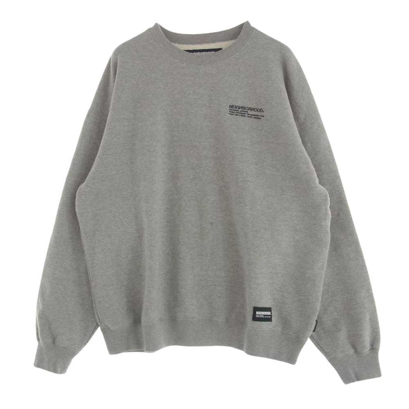 NEIGHBORHOOD ネイバーフッド 241FPNH-CSM01 PLAIN SWEAT SHIRT プレーン スウェット シャツ ロゴ 刺? グレー系 M【中古】