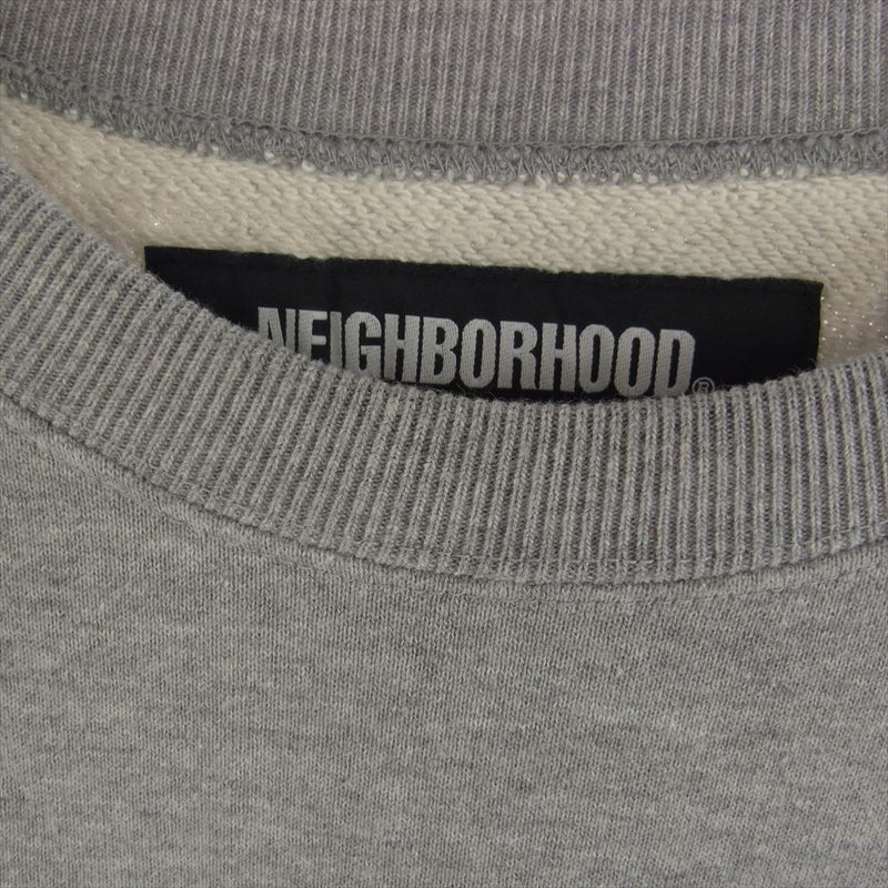 NEIGHBORHOOD ネイバーフッド 241FPNH-CSM01 PLAIN SWEAT SHIRT プレーン スウェット シャツ ロゴ 刺? グレー系 M【中古】