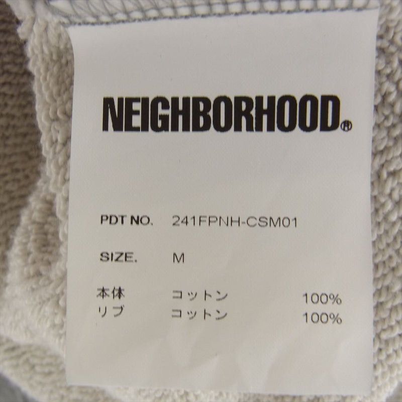 NEIGHBORHOOD ネイバーフッド 241FPNH-CSM01 PLAIN SWEAT SHIRT プレーン スウェット シャツ ロゴ 刺? グレー系 M【中古】