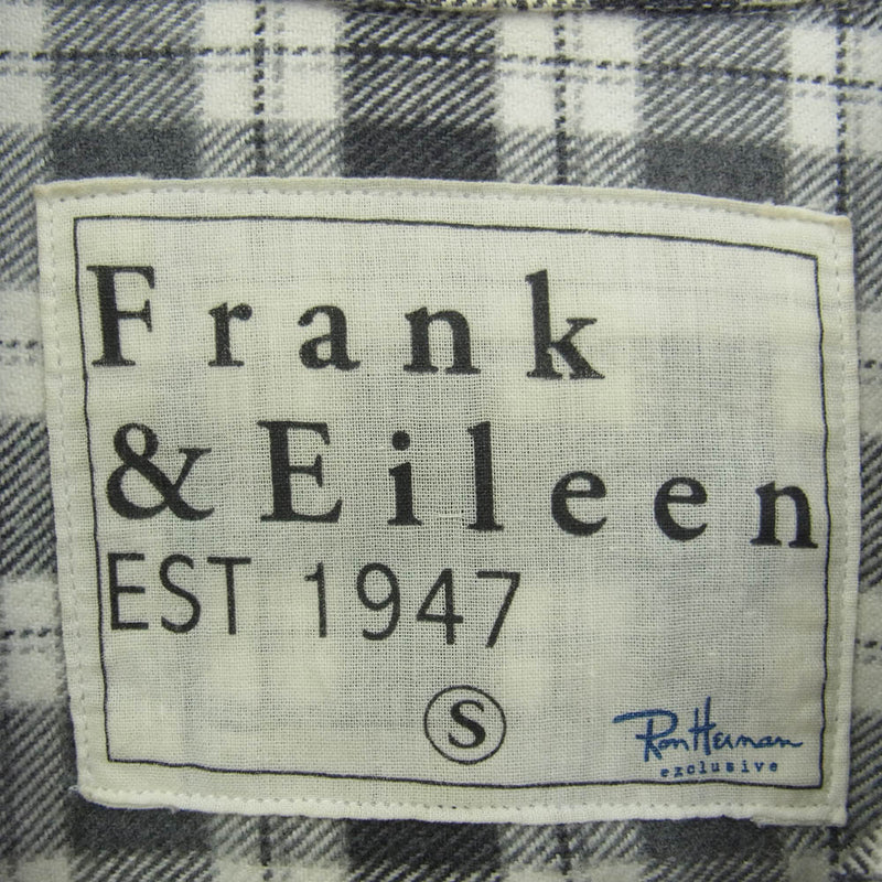 Frank&Eileen フランクアンドアイリーン 221070229-1110 Ron Herman ロンハーマン別注 チェック柄 コットン 長袖 シャツ ネルシャツ グレー グレー系 ホワイト系 S【中古】