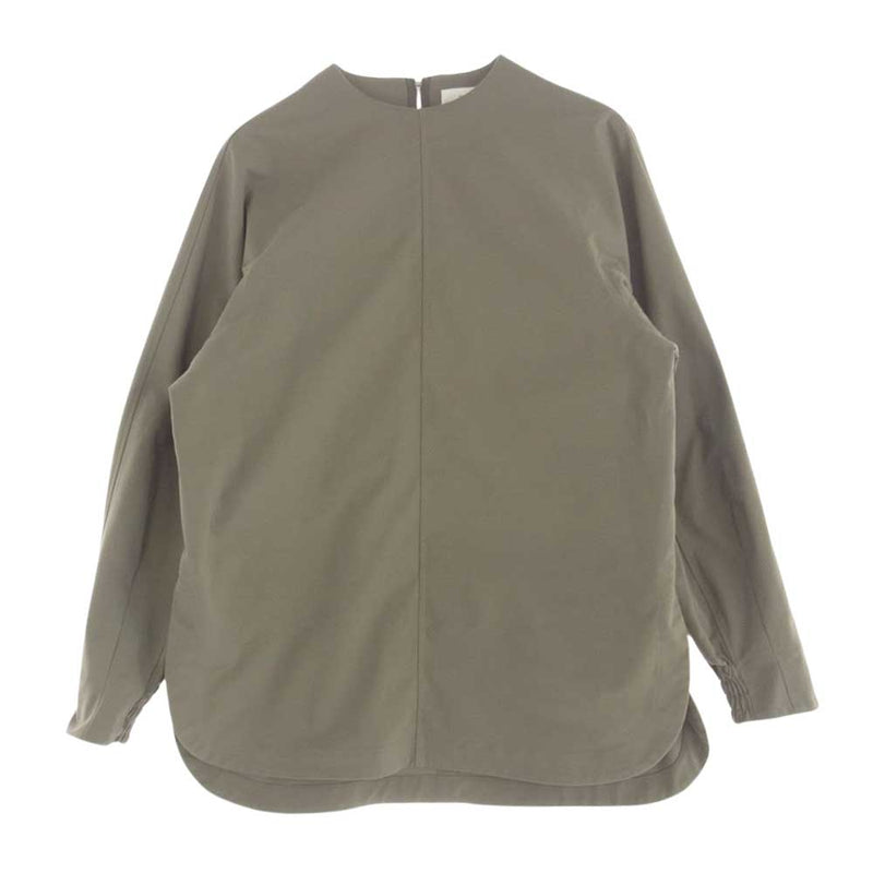 HYKE ハイク 202-15121 TASLAN TWILL TOP バックジップ プルオーバー バルーンスリーブ 長袖 ブラウス グレー系 1【中古】