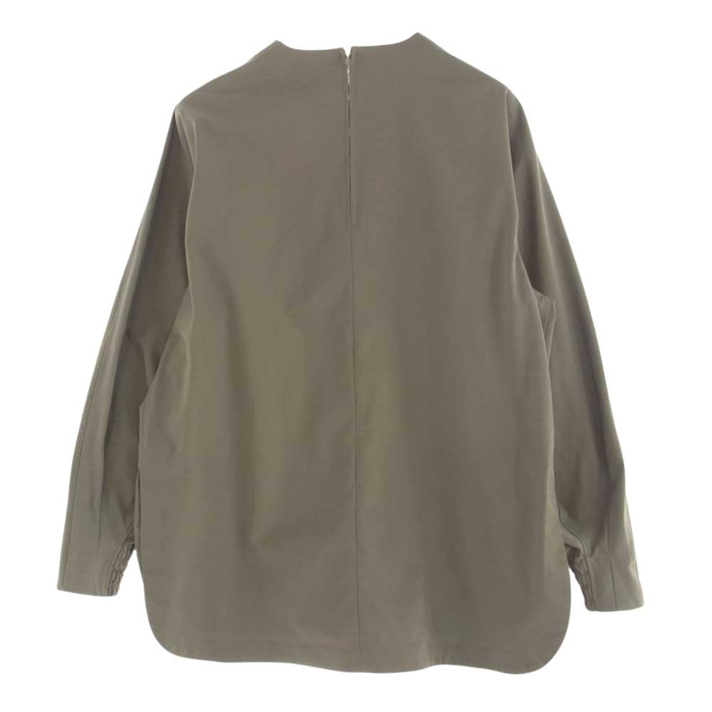 HYKE ハイク 202-15121 TASLAN TWILL TOP バックジップ プルオーバー バルーンスリーブ 長袖 ブラウス グレー系 1【中古】