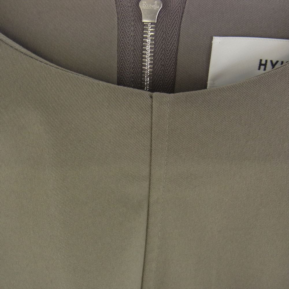 HYKE ハイク 202-15121 TASLAN TWILL TOP バックジップ プルオーバー バルーンスリーブ 長袖 ブラウス グレー系 1【中古】