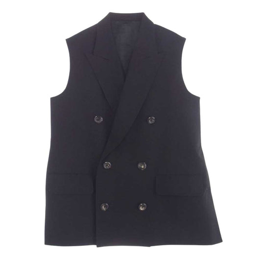 THE RERACS ザリラクス 23SS 23SS-REBL-362L-UASP-J サイドスリット ピークドラペル テーラード ダブルブレスト ジレ ベスト ブラック ブラック系 F【中古】