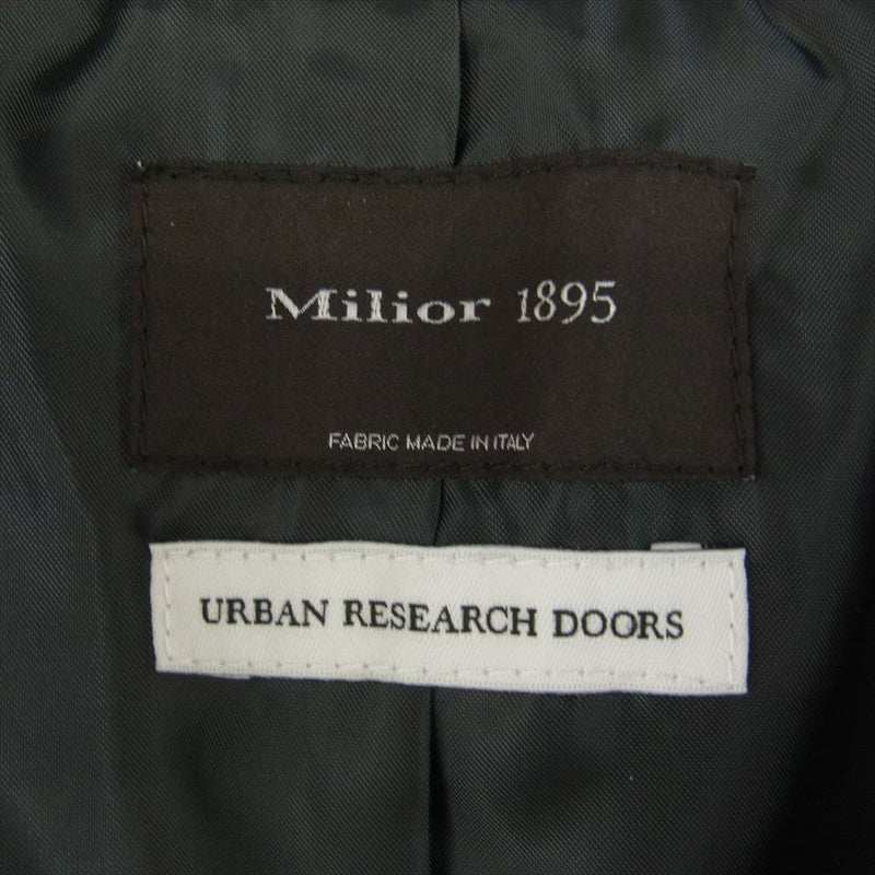 URBAN RESEARCH アーバンリサーチ DR17-17Y704 Milior1895 伊ミリオール社製 カシミヤ カシミア混 メルトンウール ジャケット チャコール系 38【美品】【中古】