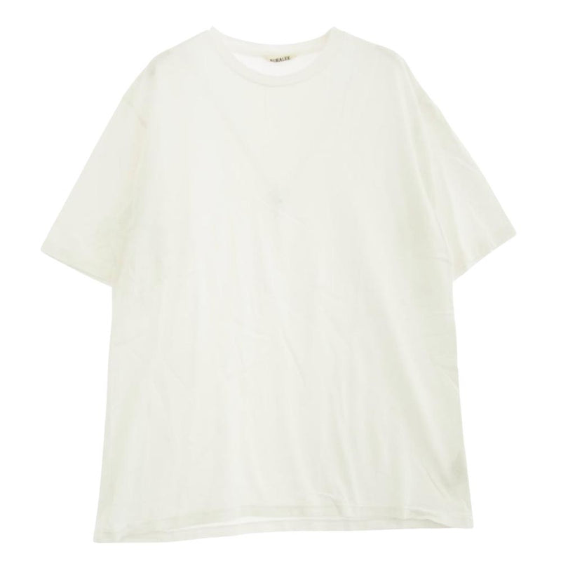 AURALEE オーラリー A00ST02GT LUSTER PLAITING TEE ピマコットン クルーネック 半袖 Tシャツ ホワイト系 4【中古】