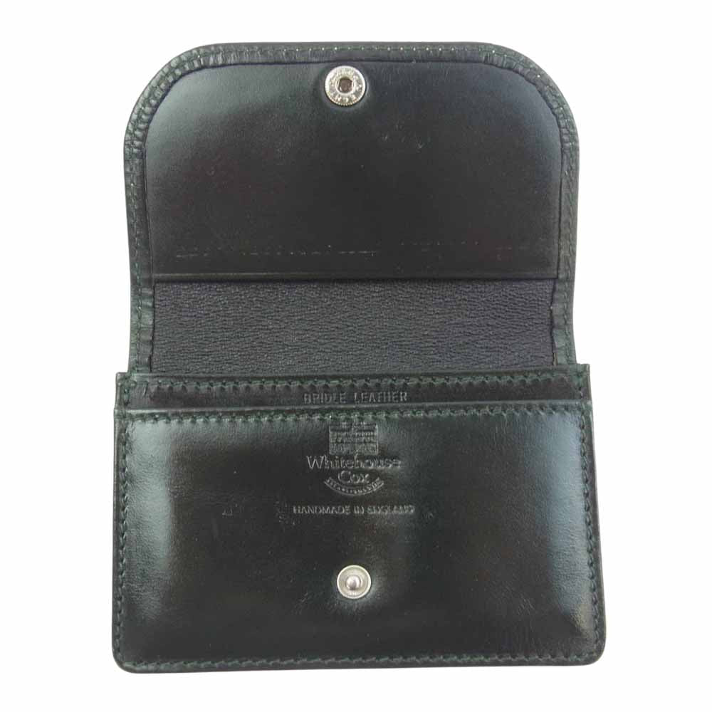 WHITE HOUSE COX ホワイトハウスコックス S1751 NAME CARD CASE BRIDLE LEATHER ブライドルレザー 名刺入れ カードケース グリーン系【中古】